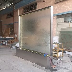 Ornements de jardin intérieurs et extérieurs, rideau de pluie avec lumières LED, cascade murale en verre, cascade en verre - Product Image 1