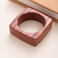 Bracelet en bois géométrique vintage fait main, carré, hexagonal, rétro, accessoire de bijouterie en bois pour femmes et hommes, vente en gros