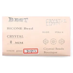 Hot bán ép Top hai Chỉ pha lê Loose hạt 4mm pha lê hạt thủy tinh bicone hình hạt DIY trang sức phụ kiện - Product Image 6