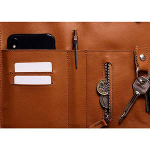 High Quality PU Leather Multi-function Waterproof <strong>Briefcase</strong> Portfolio Bag With Zipper - Product Image 2