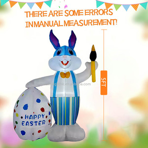 Conejo de Pascua de 5 pies, decoraciones inflables, luz LED, huevo de Pascua, cepillo de escritura, DC, ecológico, impermeable, patio de casa, fiesta de vacaciones - Product Image 2