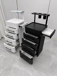 Carrello Portatile Nordic Cream Wood per Salone di <span class=keywords><strong>Bellezza</strong></span>, con Struttura in Metallo Dorato, Organizer per Parrucchieri e Estetisti, per <span class=keywords><strong>Saloni</strong></span> di <span class=keywords><strong>Bellezza</strong></span> e Unghie - Product Image 6