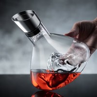 Verseur de vin à bulle intégré en verre cristal soufflé à la main Décanteur de vin rouge de montagne unique avec aérateur