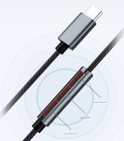 YUCHEN Earphone Berkabel Tipe C HiFi DAC Dekoder Digital 32bit 384KHz dengan Kontrol Volume Mikrofon untuk Ponsel Android Hitam