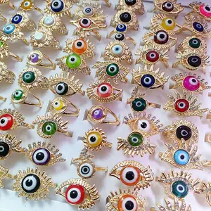 Moda Fine Jewelry Anéis Dainty Minúsculo Mini Colorido Diamante Turquia Olhos Cubic Zirconia Anel De Ouro para A Mulher