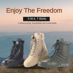 Bottines en cuir pour la marche en plein air, <span class=keywords><strong>pas</strong></span> chères, randonnée, <span class=keywords><strong>chasse</strong></span>, moto, bottes du désert, bottes d'hiver PU ZIP, demi-bottes DYG - Product Image 2