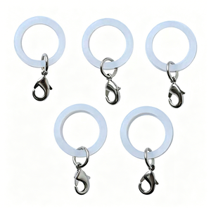 Custom Creative Minimalist Silicone Ring Keychain Blank DIY Pendant Bag Charm Ornament Accessories <b>Environment</b>-Friendly - Product Image 1