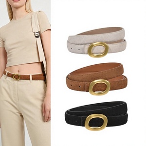 <span class=keywords><strong>Cintura</strong></span> in Pelle di Vacchetta Opaca Semplice ed Elegante con Fibbia in Lega per Donna, 110cm, Versatile per Pantaloni <span class=keywords><strong>e</strong></span> Gonne - Product Image 1