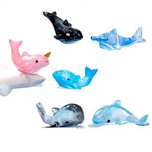 Océan résine requin dauphin baleine enfants se baignant mignon dessin animé animaux figurine jouet miniature kawaii jouer ensemble Aquarium aménagement paysager - Product Image 1