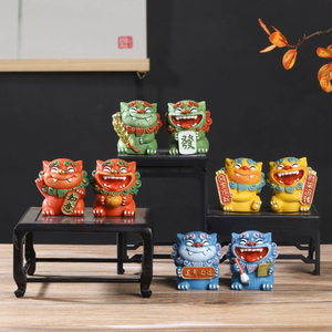 Stile cinese figurina in resina di <span class=keywords><strong>leone</strong></span> piccolo ornamento per la decorazione di casa ufficio perfetto per animali domestici per il nuovo anno cinese risveglio <span class=keywords><strong>leone</strong></span> - Product Image 3