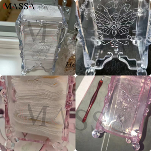 Caja de Almacenamiento Acrílica MASSA para Discos Desmaquillantes y Toallitas para Uñas, Caja de Almacenamiento Extraíble con Diseño de Mariposa, Caja de Plástico Transparente - Product Image 3