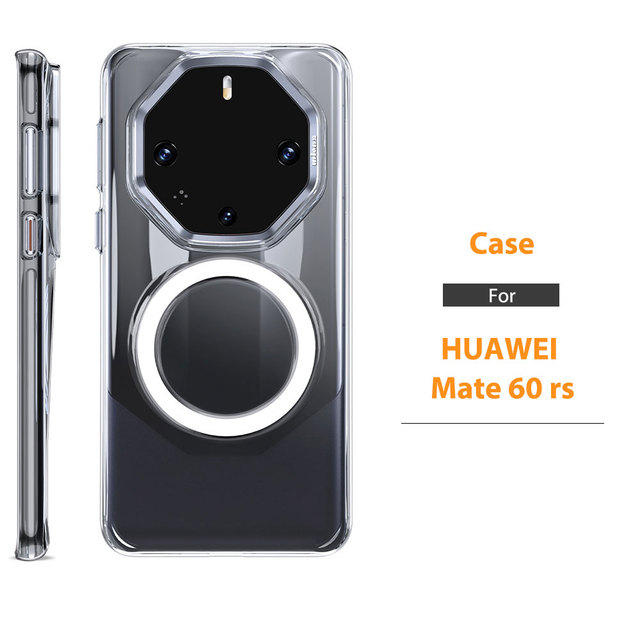 For Mate 60 RS Ultimate Transparent Hard PC Magnetic Shockproof Mobile Phone Case WLS80 by Wlons