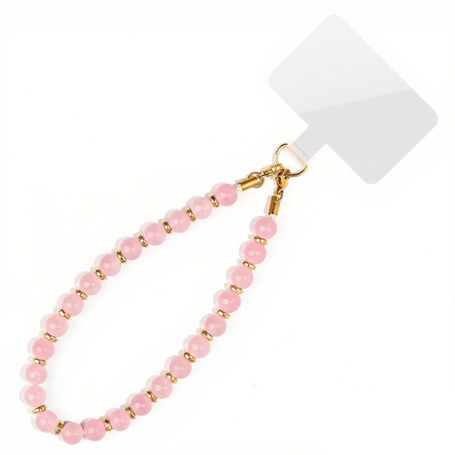 2026 Trendy Gemstone Beaded Mobile Phone Lanyard Bracelet 8mm Natural Crystal Stone Anti-loss Phone Chain Charm Wrist Strap