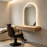 Meuble-lavabo mural en bois cannelé, meuble de toilette suspendu à un seul tiroir pour salon, chambre et salle de bain
