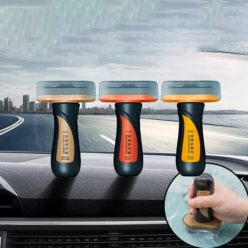 Nettoyant Anti-graisse Pour Vitres Auto - 120 Ml, Brosse Intégrée Pour Un Pare-brise Ultra Clair