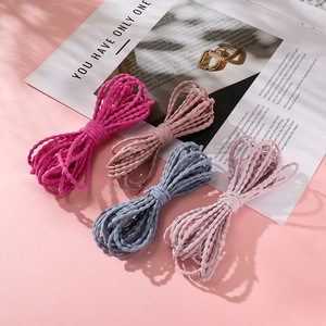 Élastiques à cheveux ronds colorés de 3 mm, bande en caoutchouc, accessoires pour cheveux DIY pour filles, sans dommage pour les cheveux, usage quotidien, couleur unie - Product Image 4