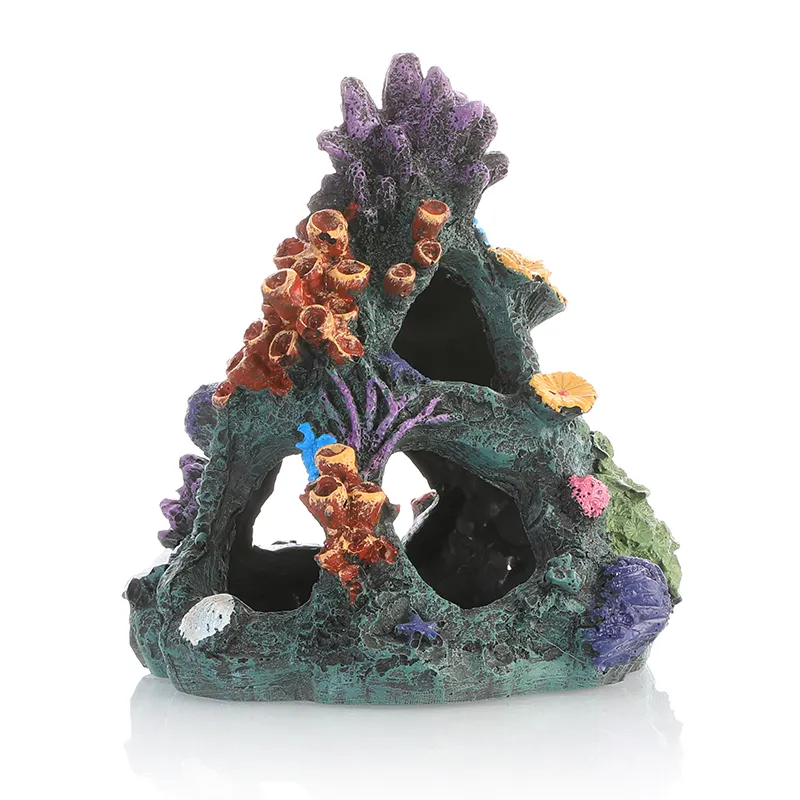 Accessoires d'aquarium Faux résine corail récif artisanat anémone de mer Reptile abri aquarium paysage décoration