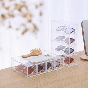 Boîte de rangement en acrylique pour lunettes et lunettes de soleil, multi-niveaux, empilable, avec compartiments, type tiroir de bureau, présentoir transfrontalier - Product Image 2