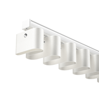 Rail de rideau suspendu ondulé en S blanc de 6 cm, en métal durable, pliable, écologique, avec ruban d'espacement de 145 mm – Grande Vente