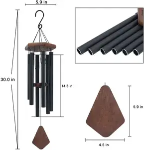 6 sintonizado metal tubos Wind Chimes, exterior incrível graça música som vento carrilhão