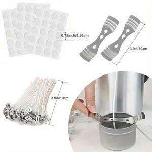 Kit de fabrication de <span class=keywords><strong>bougies</strong></span> DIY comprenant des flocons de cire de soja, un récipient pour faire fondre la cire, des mèches de bougie, des supports de centrage de mèches, des autocollants, pour la création de <span class=keywords><strong>bougies</strong></span> artisanales - Product Image 4