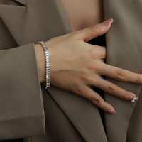 Cadena delicada de tenis Hip Hop de circón 5A de acero inoxidable chapado en oro de 18K para mujer para pulsera, joyería de moda con diamantes completos