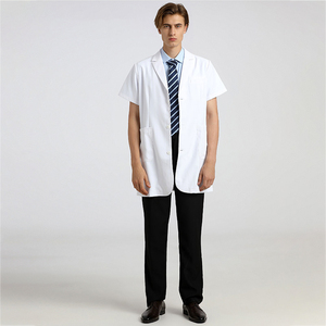 <span class=keywords><strong>Uniformes</strong></span> de Laboratorio de Ciencias Químicas de 100% algodón con estampado personalizado, bata médica blanca para mujer, bata de laboratorio para hombre - Product Image 3