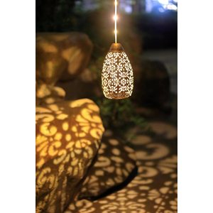 Lámpara Solar de Jardín, Farol Metálico Colgante, Iluminación Decorativa LED para Exteriores con Panel Solar para Patio y Jardín - Product Image 4