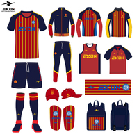 Camiseta de Fútbol Personalizada EXON Versión Tailandia con Franjas Azules y Rojas, Elegante Diseño con Colores Nacionales, Camiseta de Entrenamiento