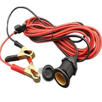 Prise allume-cigare pour voiture avec fil de cuivre épaissi 12V/24V, faisceau de câblage de modification automobile avec pince et fusible