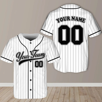 Jersey Baseball Garis-Garis dengan Nama dan Nomor Tim yang Dipersonalisasi, Jersey Baseball Warna Garis-Garis Kustom, Seragam untuk Penggemar Baseball