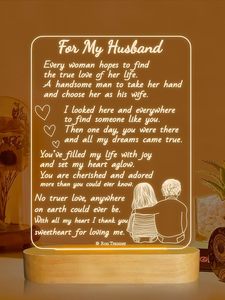 Lover Led Base de madera Tablero de mensajes de acrílico personalizado Luz Base de madera Lámparas Regalos de condolencia por la pérdida de un ser querido - Product Image 2