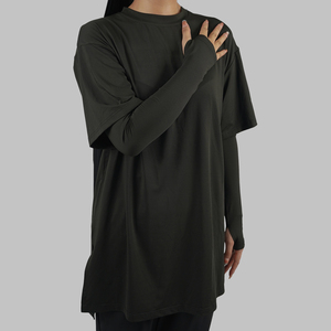Hauts d'entraînement amples à manches longues pour femmes, respirants, légers, écologiques, grandes tailles, modestes, sportifs, musulmans, personnalisés OEM, tendance - Product Image 5