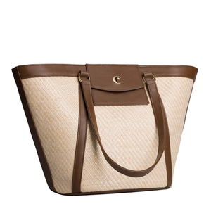 Fabriqué en Italie pour Cacharel, sac à main pour femme élégant et luxueux, style estival classique contemporain, vegan, à deux boutons. - Product Image 1