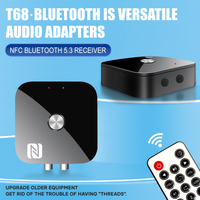 Récepteur Bluetooth sans fil T68 avec télécommande NFC, adaptateur audio sans fil, récepteur de musique pour autoradio, amplificateur RCA