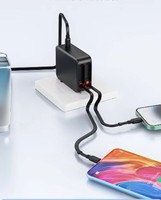 Pengisi Daya USB-C 35W GaN Bersertifikat PSE U'L dengan Kabel Retractable PD3.0 untuk iPad, Macbook, Laptop, Kamera, OTP