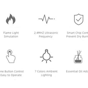 Difusor de Aceites Esenciales Inteligente con Temporizador, Humidificador de Aromaterapia con Niebla de Agua y Llama, Humidificador Ultrasónico sin Fuego, Bajo Ruido, 250 ml - Product Image 3