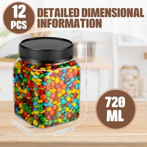 Vente en gros de bouteilles en plastique carrées de 250 ml de qualité alimentaire pour bonbons en poudre avec impression à l'écran - Product Image 2