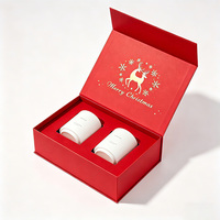 Boîte d'emballage cadeau de Noël recyclable faite à la main, boîte d'emballage de luxe magnétique pour bougies et diffuseurs avec insert