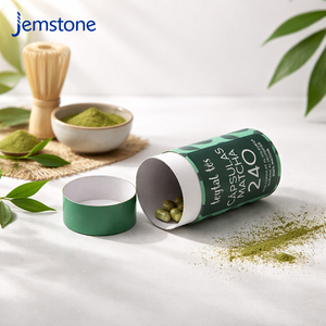 Boîte d'emballage en tube cylindrique en papier gel écologique de luxe pour comprimés, poudre de matcha, tubes en carton alimentaire de qualité supérieure - Product Image 2