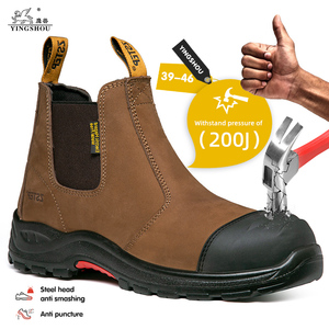 YINGSHOU stivale di sicurezza Chelsea vera pelle stivali di sicurezza industriale Anti-foratura scarpe di sicurezza per gli uomini - Product Image 1