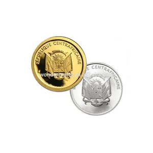 Promotionele Goedkope Hydraulische Pers Aluminiumlegering Goud Zilver Centrale Afrikaanse Republiek Mint Custom Munt