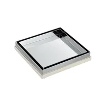 Caliente-Venta de 6 pulgadas 304 de acero inoxidable y plástico ABS acabado espejo cuadrado oculta de inserto de drenaje de piso