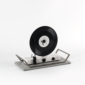 Dọc Retro Âm Thanh Ghi Vinyl Đá Cẩm Thạch Cơ Sở Kim Loại Ghi Âm Trang Trí Nội Thất Phòng Khách Trang Trí Đối Tượng Cho Phòng Đồ Trang Trí Quà Tặng - Product Image 3