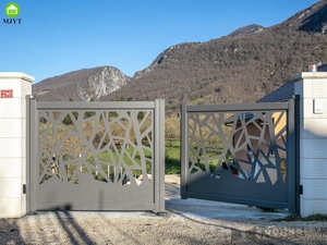 Nhà riêng không bao giờ rỉ sét tự động đường lái xe nhôm quay cổng chính màu - Product Image 3