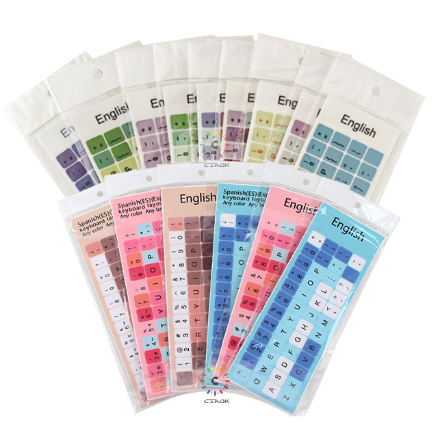 Macaron Color Keyboard Stickers Colorful Stickers Wholesale Laptop Keyboard Stickers Labels English Language Macaron Color Stick