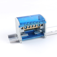 Barra de Bus de montaje en Panel eléctrico, conector de cable de tornillo, caja de empalme Unipolar Modular, distribución de energía, bloque de terminales de Riel Din, 207