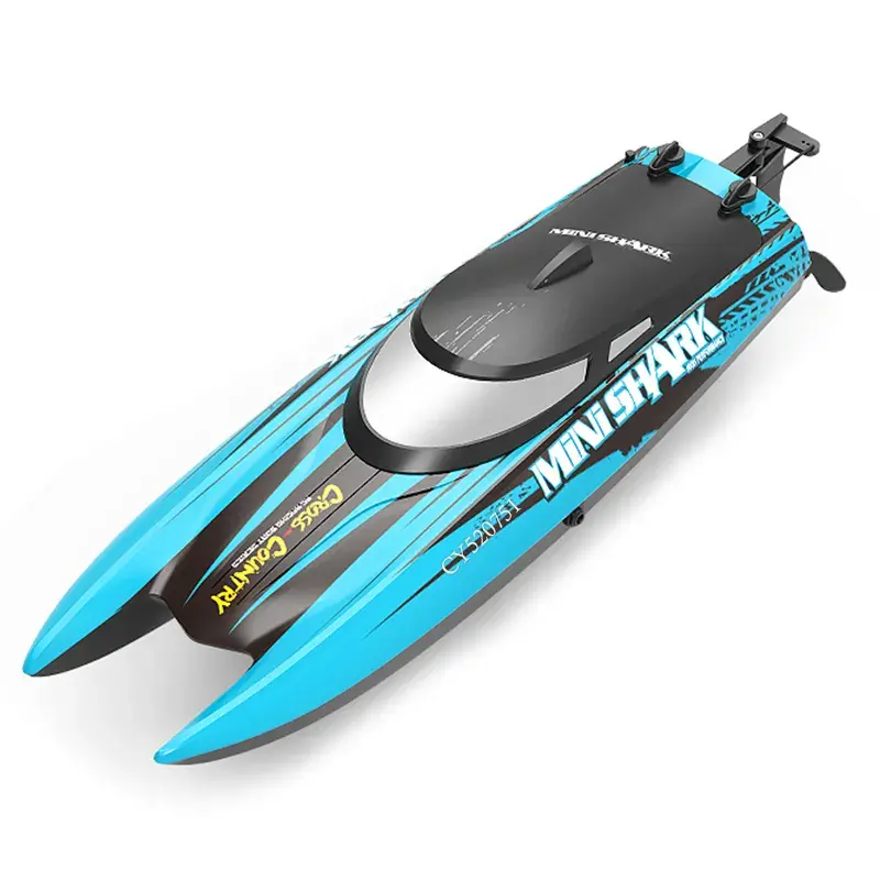 Barco catamarán de alta velocidad 2,4 GHz RC Mini tiburón juguetes de verano juguetes de Control remoto impermeables