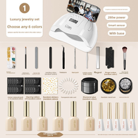 Kit professionnel complet d'outils pour nail art, lampe UV LED, ensemble de vernis gel, fournitures complètes de manucure pour débutants, DIY à domicile, salon de manucure
