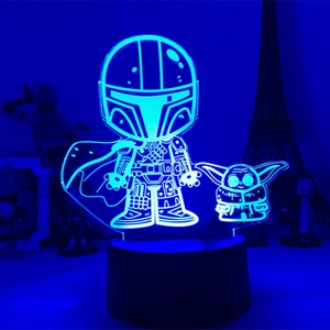 Đèn Ngủ 3d <span class=keywords><strong>Yoda</strong></span> Em Bé Stars Wars Đèn Bàn Usb 7 Màu Đèn Acrylic - Product Image 4